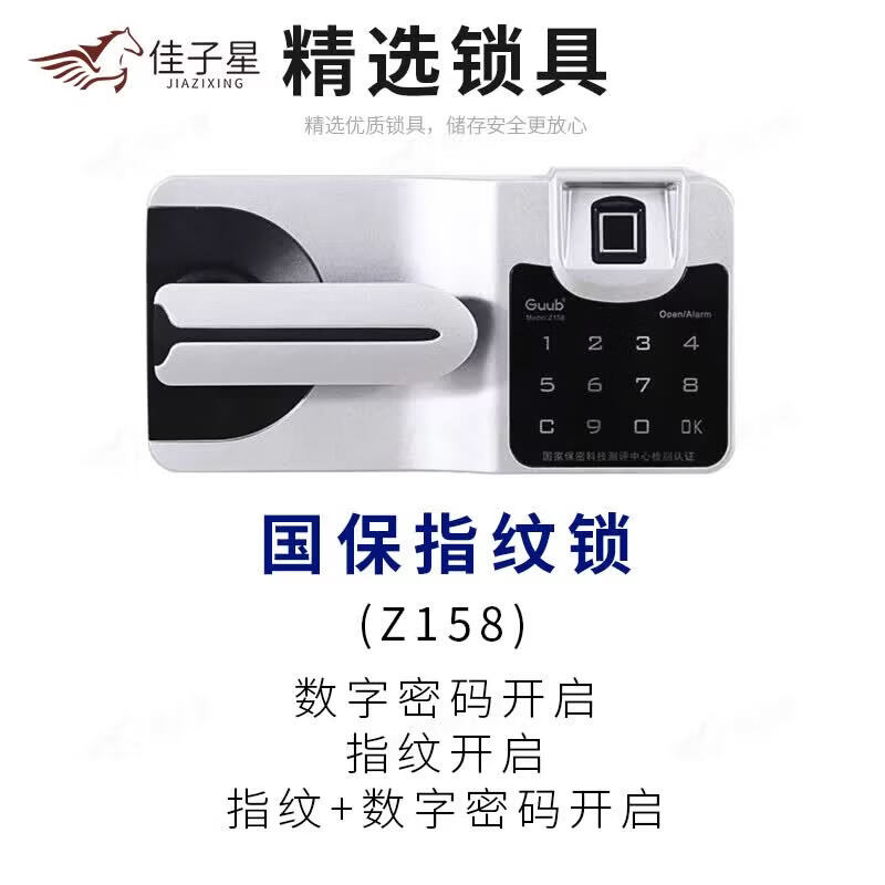 佳子星 JZX-A123SH008通门保密柜铁皮柜文件柜资料柜档案柜国保指纹锁灰白色不带抽屉900*420*1850mm高清大图