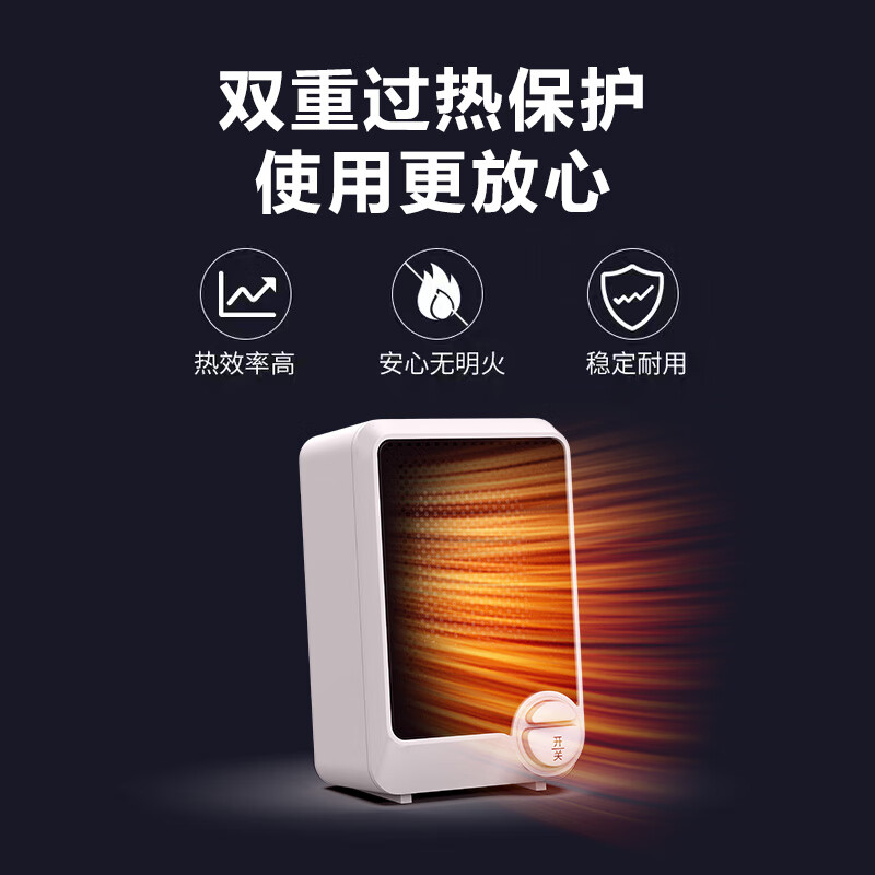 松下(Panasonic)取暖器暖风机办公桌面电暖器小暖气扇轻音恒温便携电暖气迷你小巧 粉色DS-P0611CP高清大图