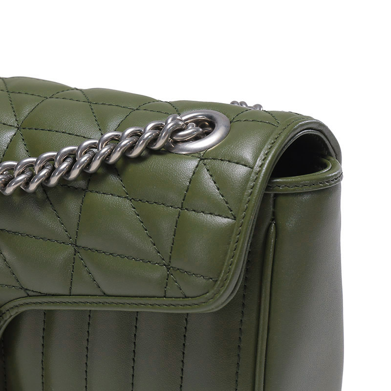 古驰gucci女士ggmarmont系列皮革绗缝手提单肩斜挎包小号443497um8af