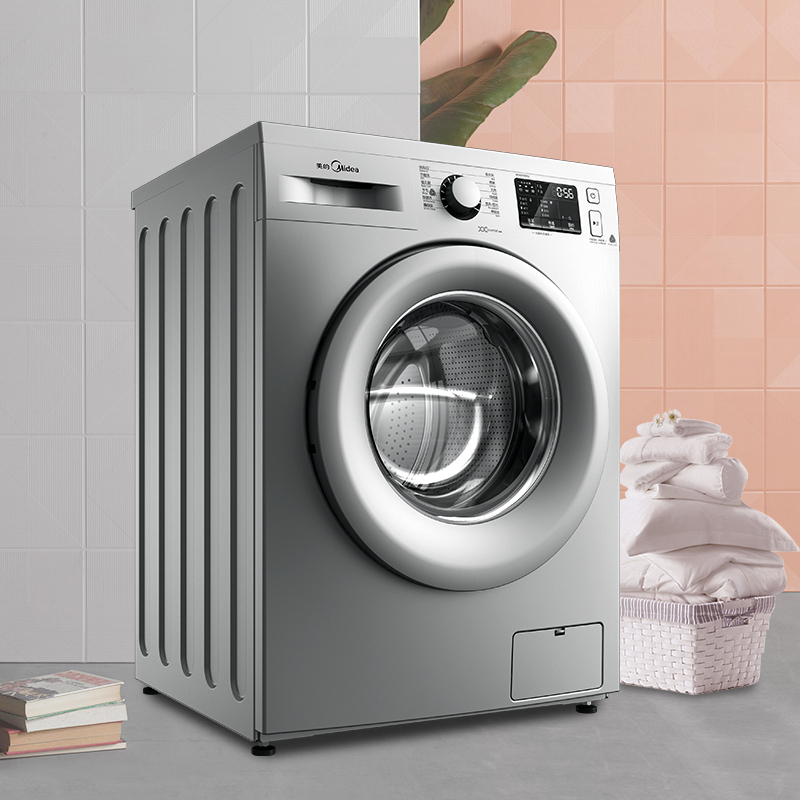 美的(Midea)MG80V50DS5 新品8公斤全自动滚筒洗脱一体洗衣机 静音变频 家用老虎银 健康抑菌防护