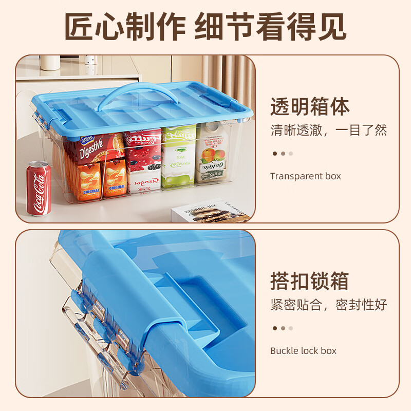 JEKO&JEKO塑料收纳箱玩具收纳盒零食整理箱药箱药盒储物箱盒子12L 3只装高清大图