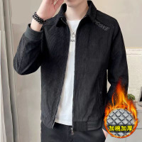 [专柜同款]官方正品春秋季夹克男士翻领上衣服新款加绒棉服冬装潮流休闲商务灯芯绒外套男装