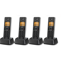 摩托罗拉(MOTOROLA)2.4G数字无绳电话机/录音电话机/一拖四子母机套装 C7501RC(黑色)
