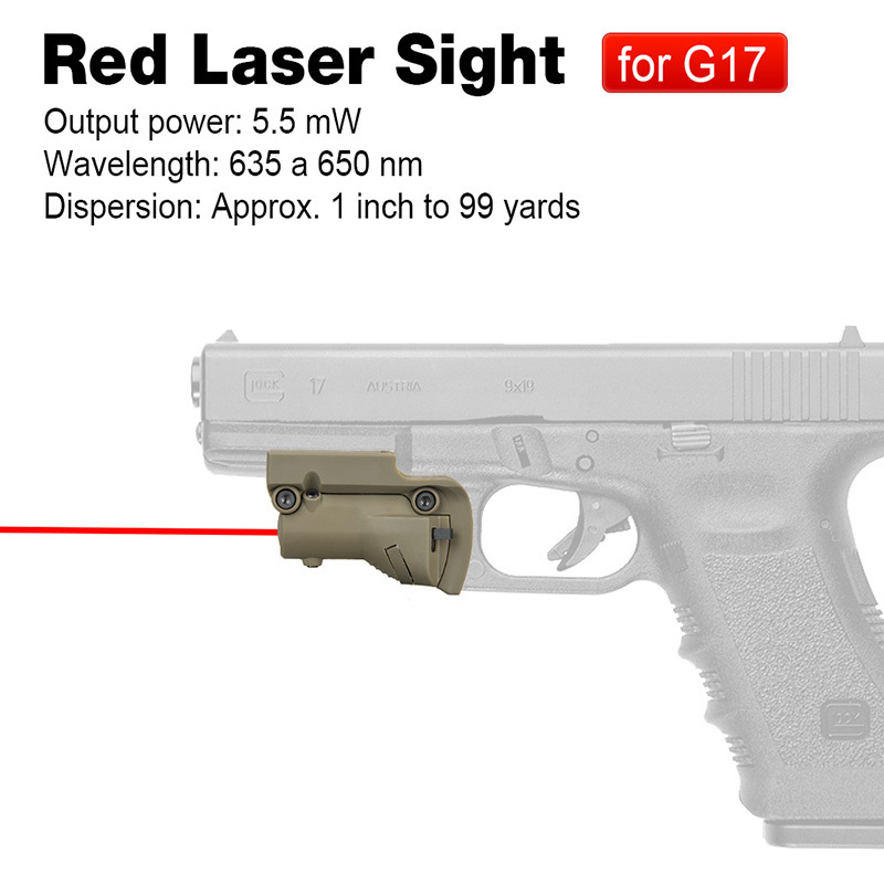 下挂镭射红激光GLOCK17 G18 红激光瞄准器定位仪红外线激光瞄准j镜指示器归零器寻鸟镜