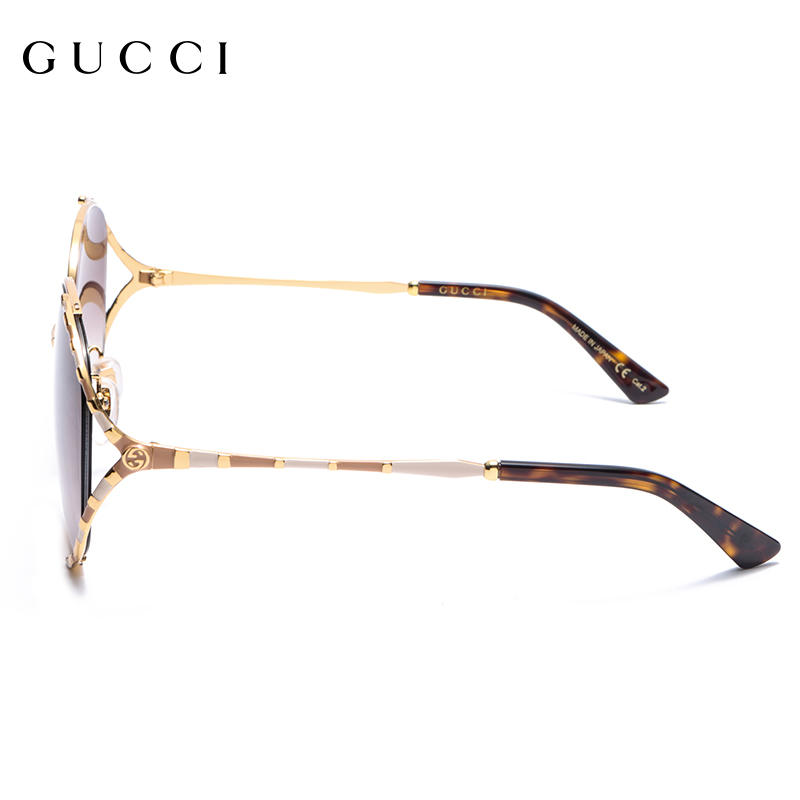 新年限量款古驰GUCCI太阳眼镜女士金属大框墨镜倪妮同款GG0595S-004-59高清大图