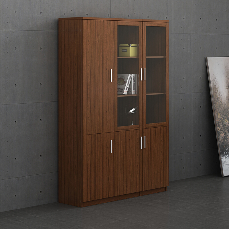 鑫金虎 办公家具文件柜木质办公柜带玻璃书柜储物资料柜文件柜子其他人造板办公柜类文件柜高清大图