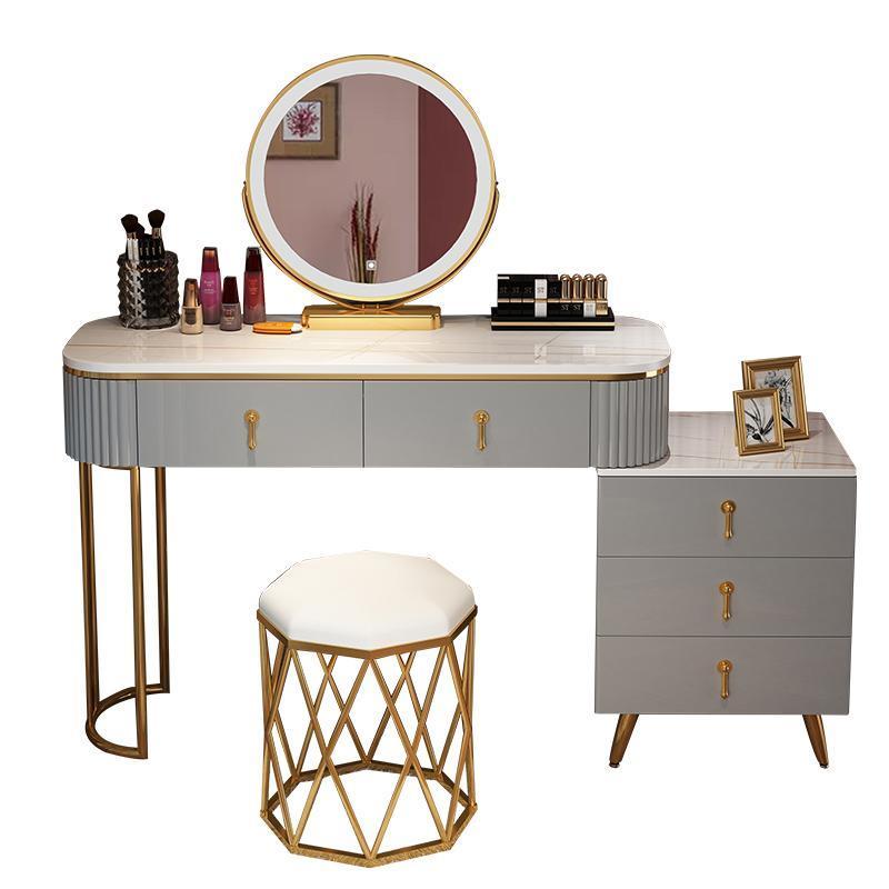 轻奢梳妆台卧室现代简约化妆台实木网红ins风化妆桌子收纳柜