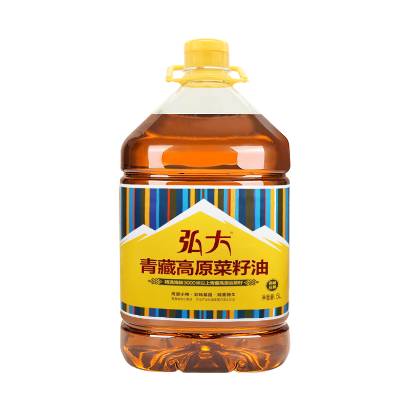 青海高原 弘大青藏高原菜籽油压榨四级 5l菜籽油