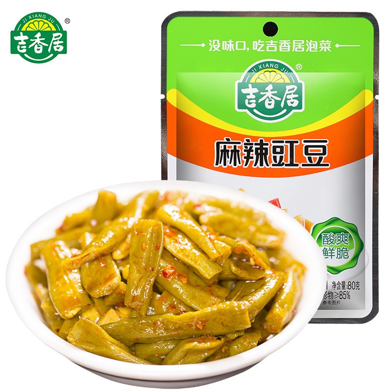 吉香居 麻辣豇豆80g/袋 榨菜下饭菜咸菜四川泡菜