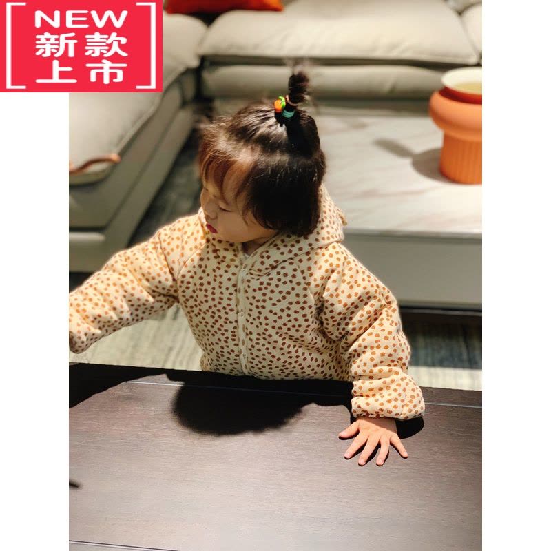 可莉允丹麦婴童外套冬精梳棉中长款宝宝棉衣可包手加厚保暖儿童时尚棉服图片