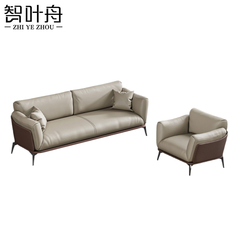 智叶舟接待沙发组合195*85*80cm(3+1)套高清大图