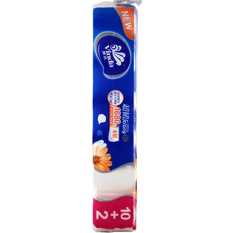维达(Vinda) 卫生纸无芯卷纸140g卫生纸12卷4层V4456 家用纸手纸卫生间用纸 12卷/提 单提装