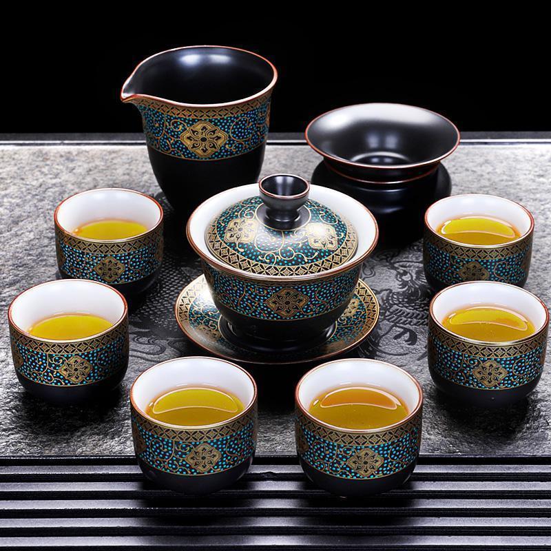 家柏饰(CORATED)仿古功夫茶具套装家用复古日式茶艺泡茶壶陶瓷提梁壶茶杯功夫茶Z