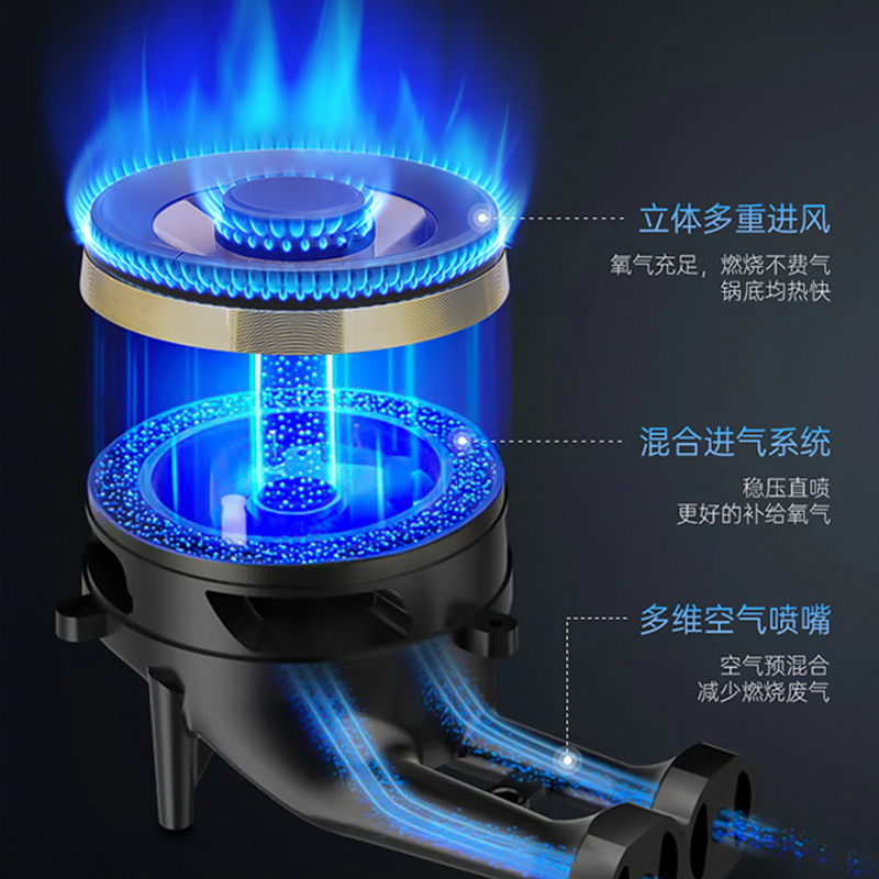 容声燃气灶双灶家用嵌入式台式灶台黑晶防爆钢化面板5.2kW天然气猛火灶Q2321