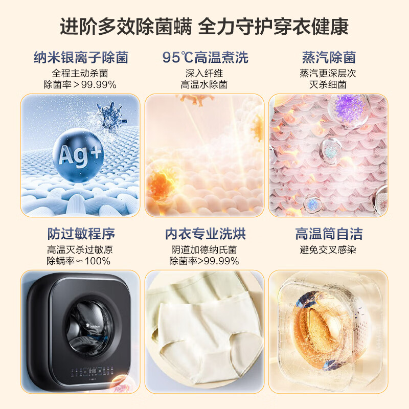 小天鹅3公斤内衣洗衣机全自动家用 婴儿懒人洗衣机小型迷你 壁挂 3公斤 水魔方 除菌 超薄 TG30M60政府补贴高清大图