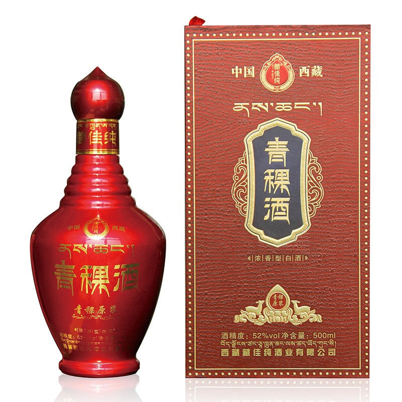 52度藏佳纯青稞酒 青稞原浆 浓香型白酒500ml 6瓶整箱
