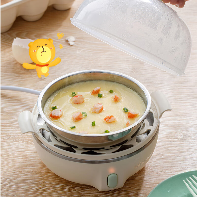 小熊煮蛋器蒸蛋器单层家用高温断电迷你早餐神器鸡蛋羹蒸鸡蛋器蒸蛋机炖蛋器蒸蛋锅便携式电蒸锅 ZDQ-B07T2高清大图