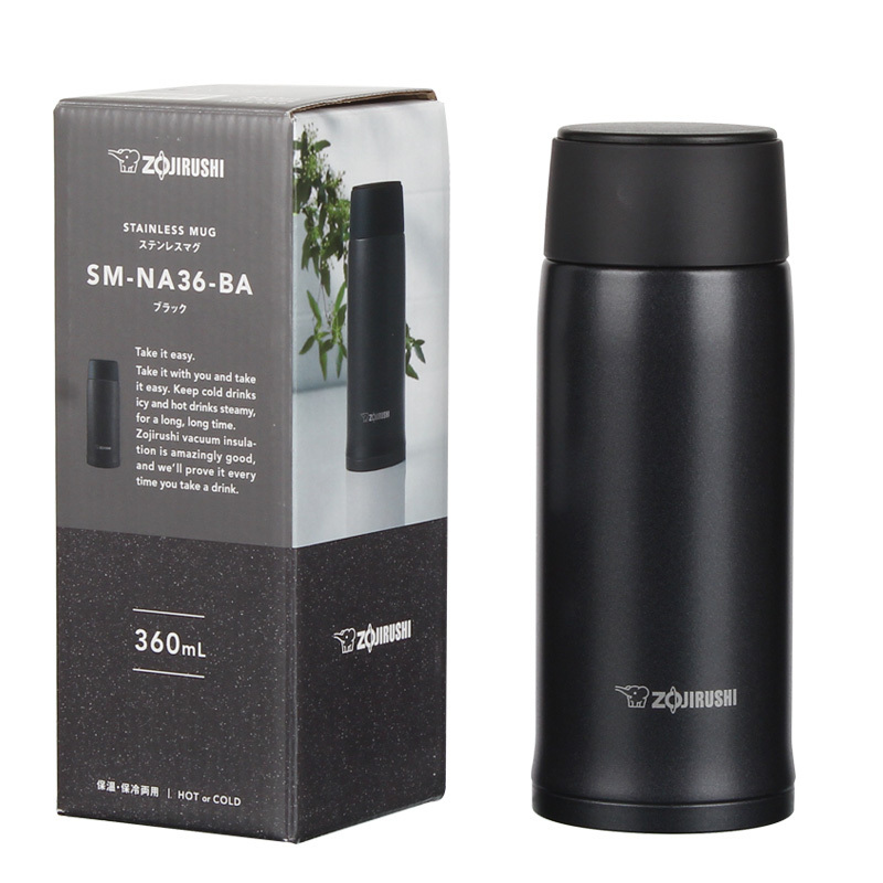 象印(ZOJIRUSHI)孕婴童保温杯SM-NA36 直身水杯真空304不锈钢保冷保温用品 男女车载杯子360ml 粉色