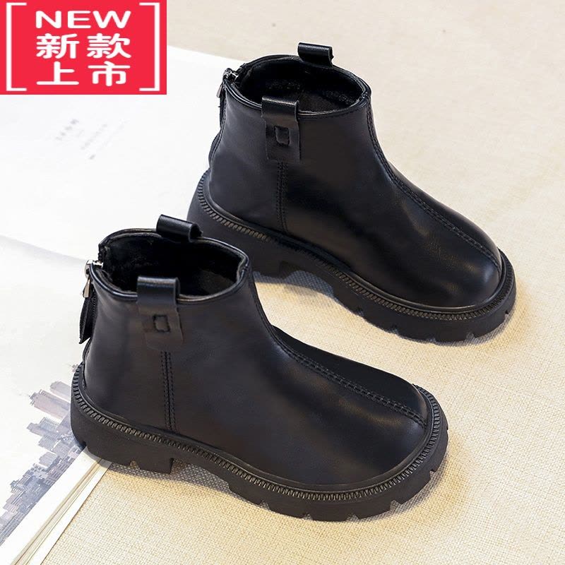 可莉允童鞋女童靴子2022新款春秋款儿童马丁靴中大童秋冬洋气小女孩皮靴图片