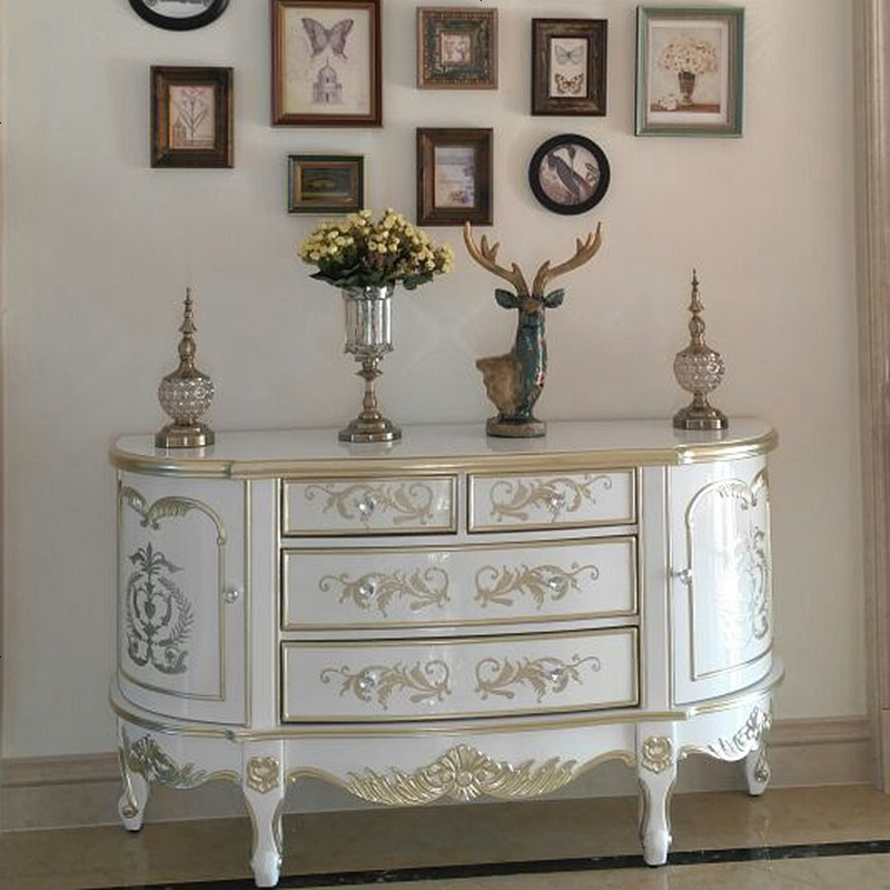 欧式玄关柜入户隔断柜餐边柜客厅玄关隔断柜实木雕花储物柜子 参数