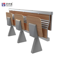 澳舒健阶梯教室课桌椅报告厅排椅固定连排椅政府单位大学实木可折叠后排单人位SJ3073