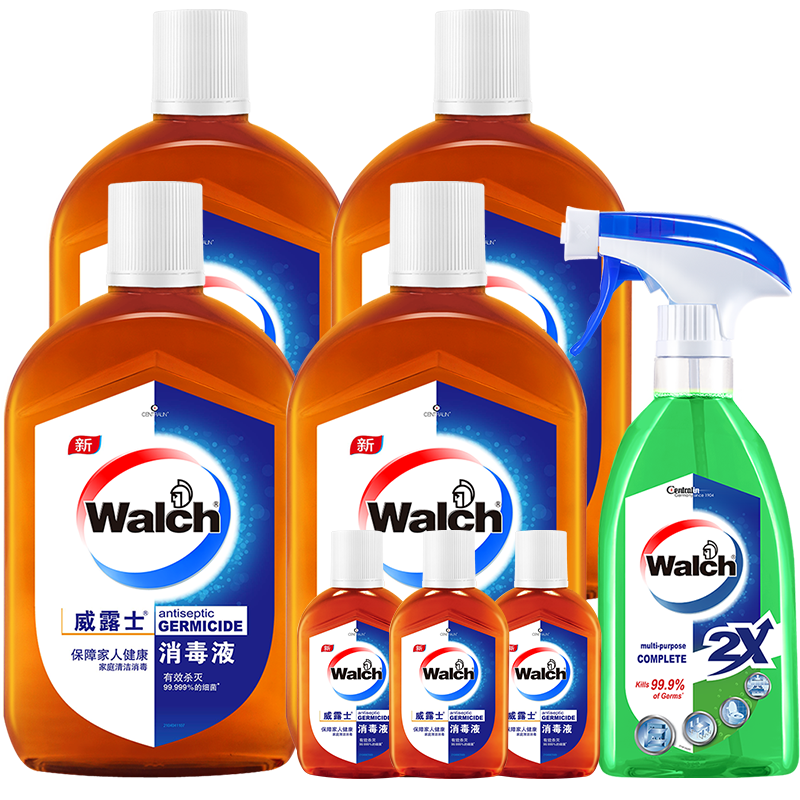 威露士 消毒液消毒水630ml*4+消毒液170ml*3+多用抗菌喷雾500ml