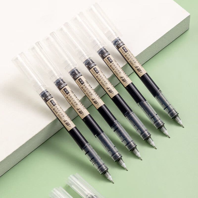 得力(deli)速干直液笔 升级款刷题ST头 学生考试中性笔 0.5mm黑色12支/盒S856图片