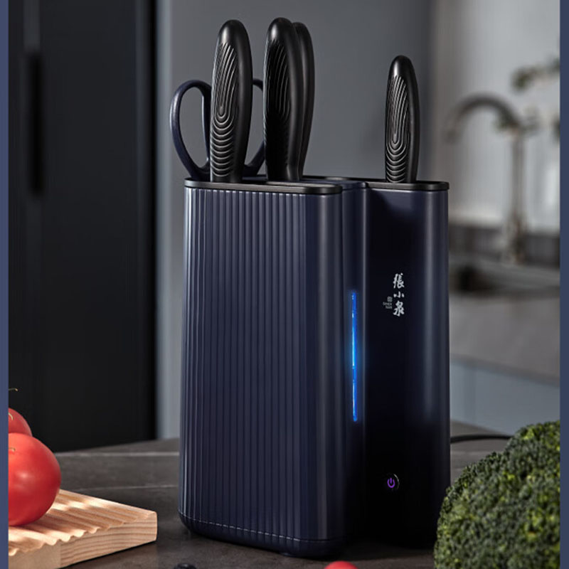 张小泉 大师印·曲直电动除菌抗菌套刀六件套菜刀 切片刀(玄青) C200021