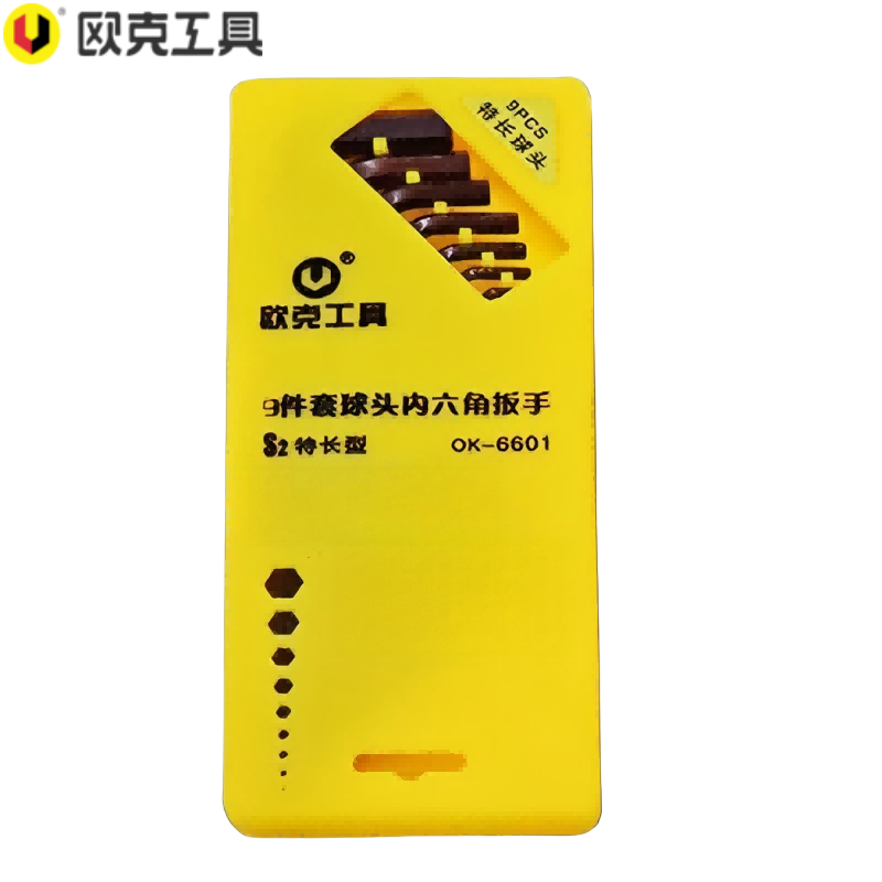 欧克(Ouke)9件套古铜色球头特长内六角扳手1.5mm-10mmOK-6601\盒高清大图