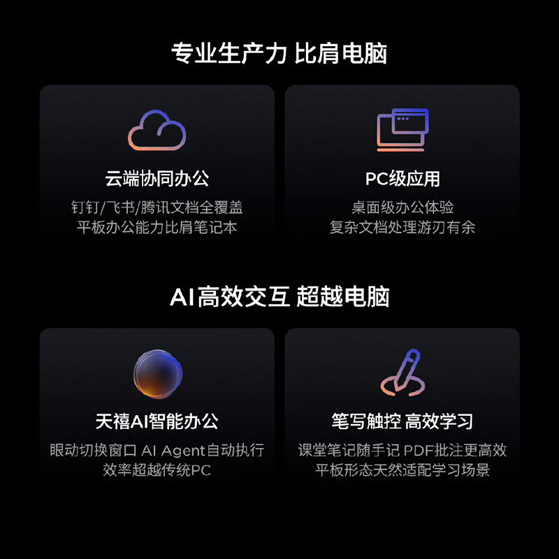 联想(Lenovo)拯救者Y900新款平板电脑11.1英寸AI电竞游戏 天玑9500s 高刷4K长续航娱乐8GB+128GB Wi-Fi 碳晶黑高清大图