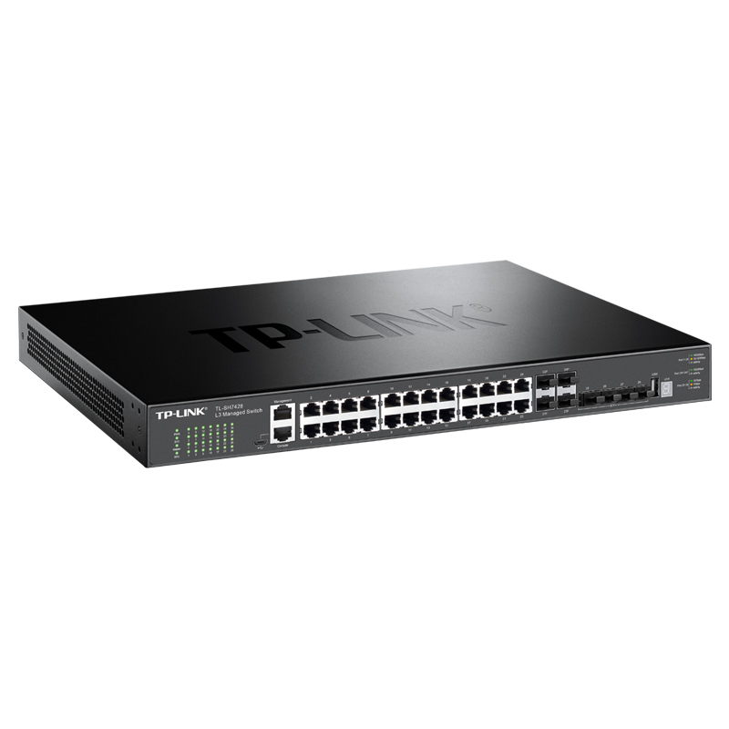 TP-LINK TL-SH7428 三层网管 交换机 万兆上联堆叠式 24千兆+4复用千兆 SFP+4万兆SFP+