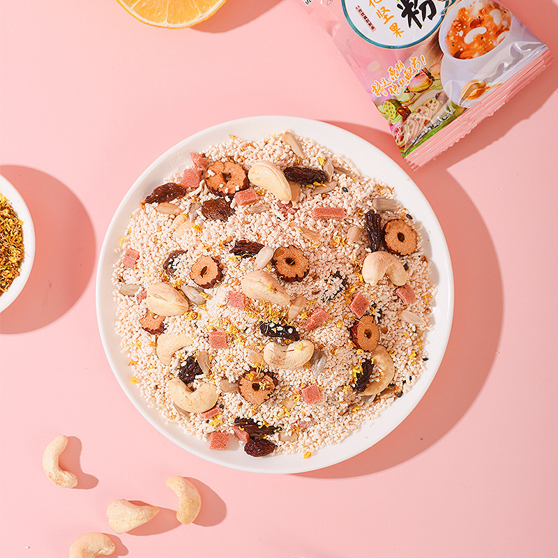 美粥桂花坚果藕粉500g/袋 手提大袋小袋装桂花坚果藕粉速溶颗粒高清大图