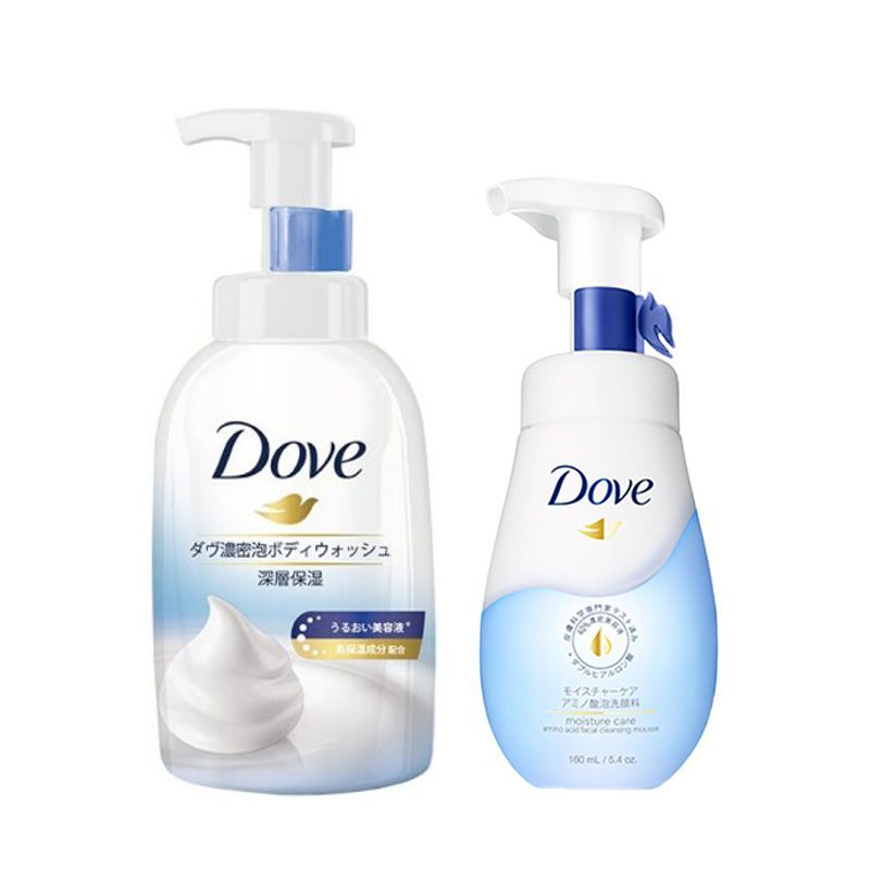 多芬(DOVE) 深层营润浓密沐浴泡泡400ml+保湿水嫩洁面泡泡160ml