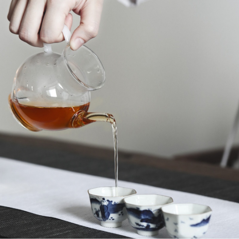 美帮汇宋风执壶玻璃公道杯花器加厚耐热过滤茶具配件带茶漏茶海分茶器高清大图