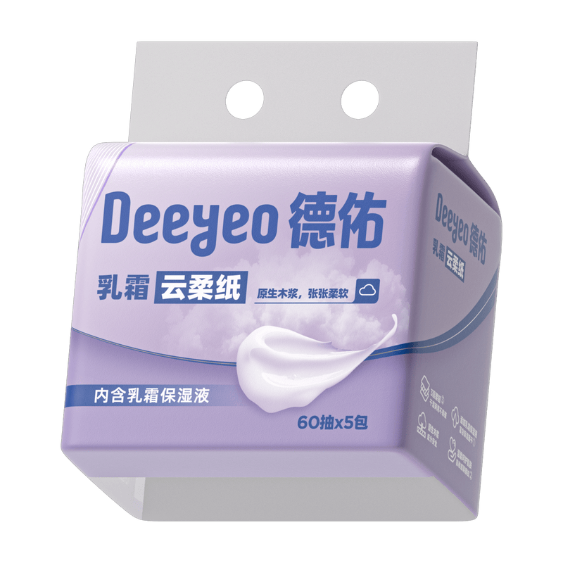 德佑 乳霜纸面巾纸60抽*5包/提高清大图