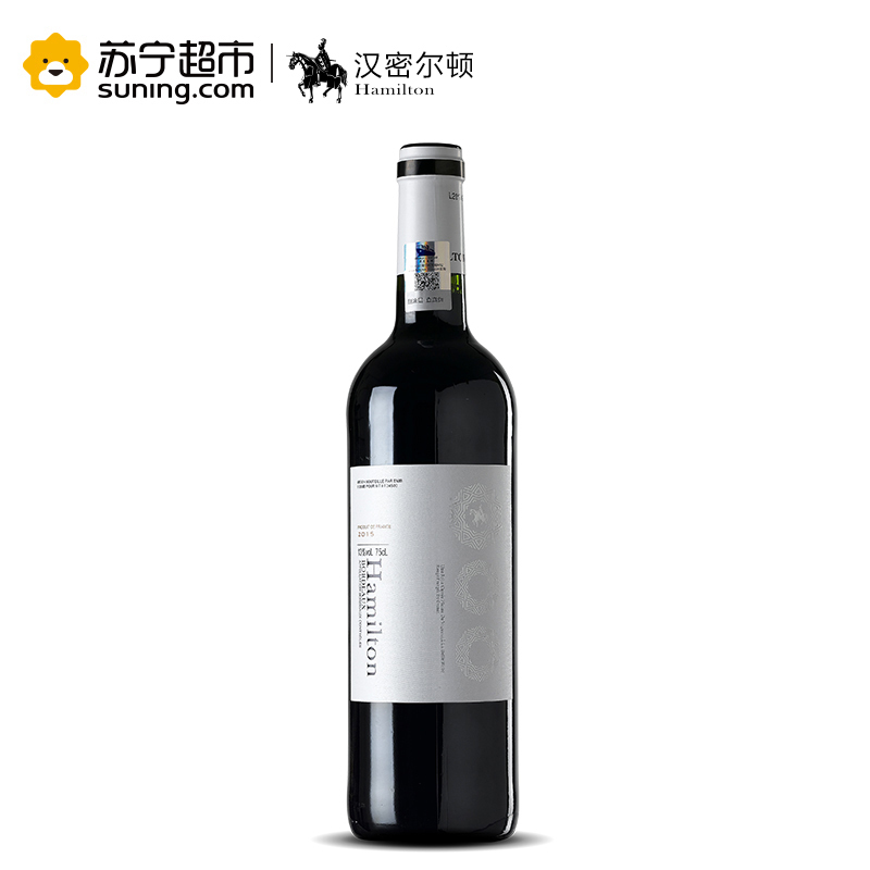 法国红酒 汉密尔顿原瓶原装进口干红葡萄酒750ml*6瓶木箱装