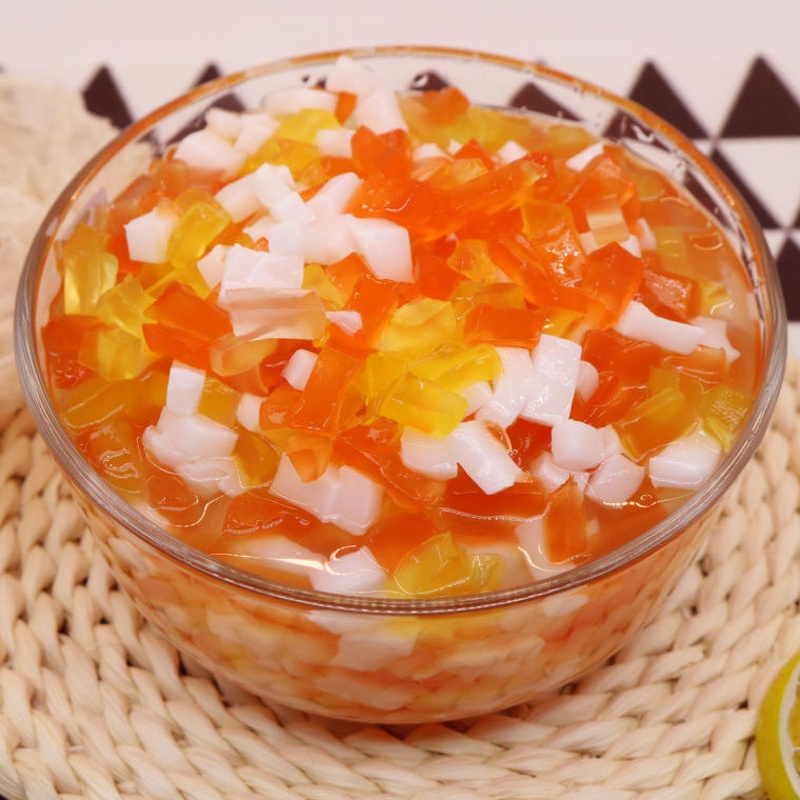 味状元水晶果25kg三彩色椰果蒟蒻水果捞奶茶刨冰冰粥冷饮原料