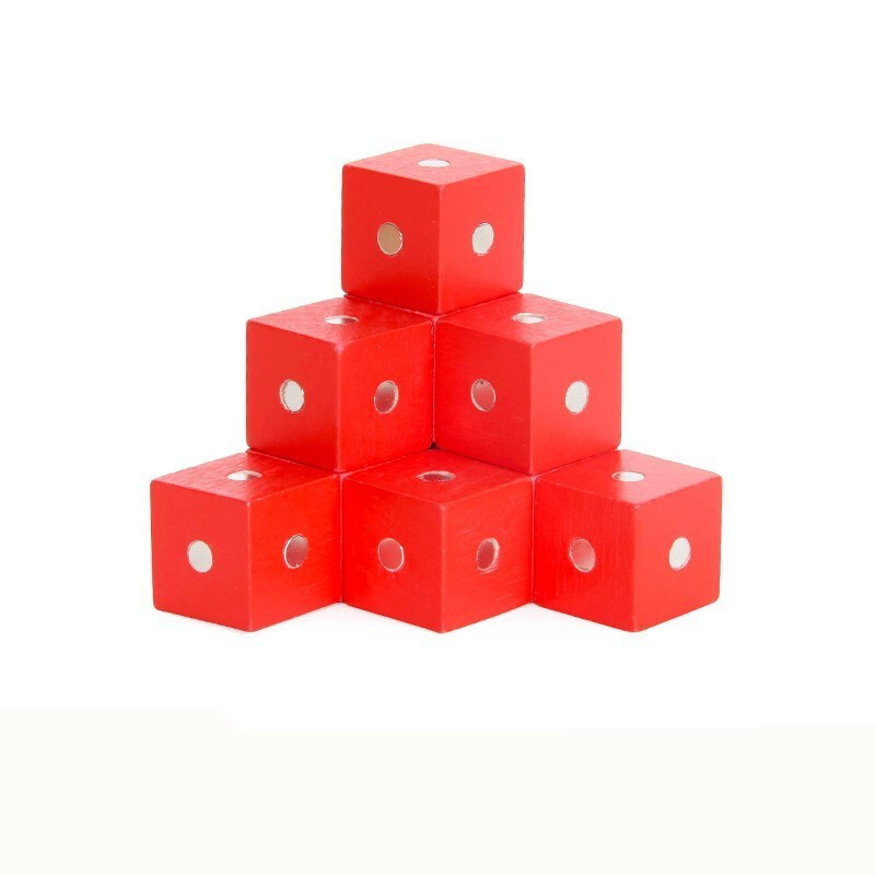 小方块可拆卸立体王几何数学教具积木磁性正方体红色10粒送说明书参数