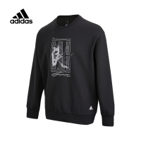 阿迪达斯 (adidas) 卫衣男装春新款WJ 武极运动时尚休闲舒适透气圆领套头衫 HE5156黑色