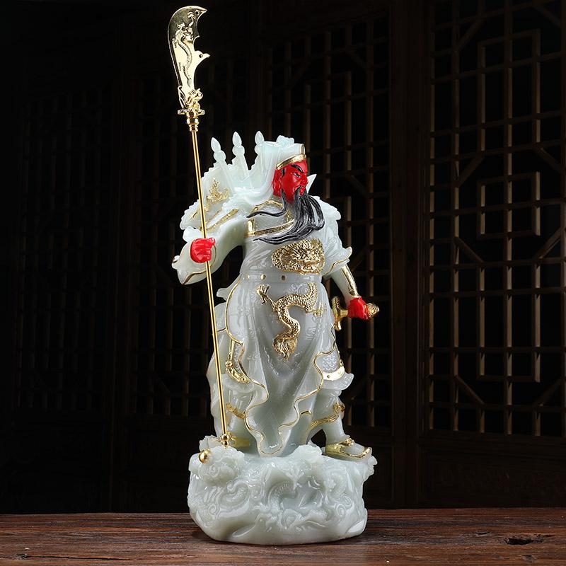 美帮汇玉石关公摆件关二爷神像九龙关公武供奉佛像店铺供奉高清大图