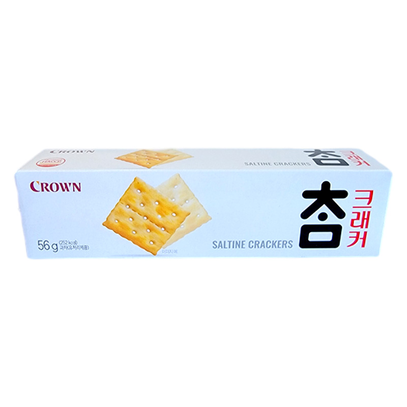 韩国CROWN克丽安太口饼干盒装56g(3小包)薄脆休闲零食下午茶 56g*2盒 太口饼干盒装