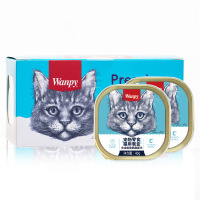 顽皮Wanpy宠物零食猫用餐盒含金枪鱼+鳕鱼40g*6盒