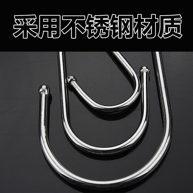 不锈钢s型挂钩门后衣橱强力钩子家用浴室s形金属勾子晒香肠挂腊肉|[22个]等边挂钩[小号]