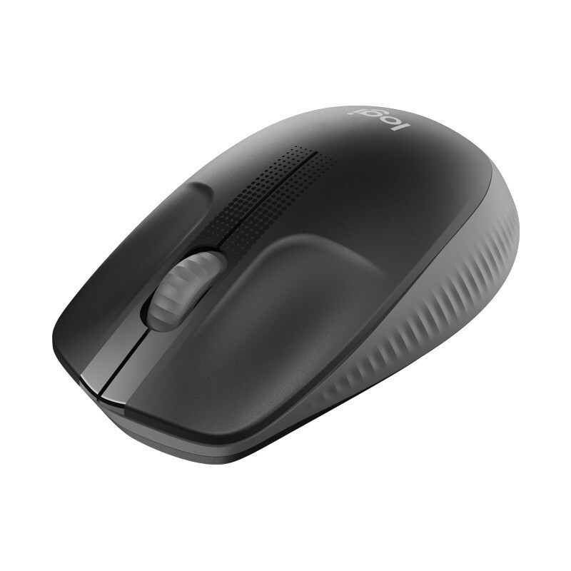 罗技 Logitech 无线鼠标 M190 大手鼠标-石墨黑 笔记本电脑商务办公无线光电鼠标 碳黑色