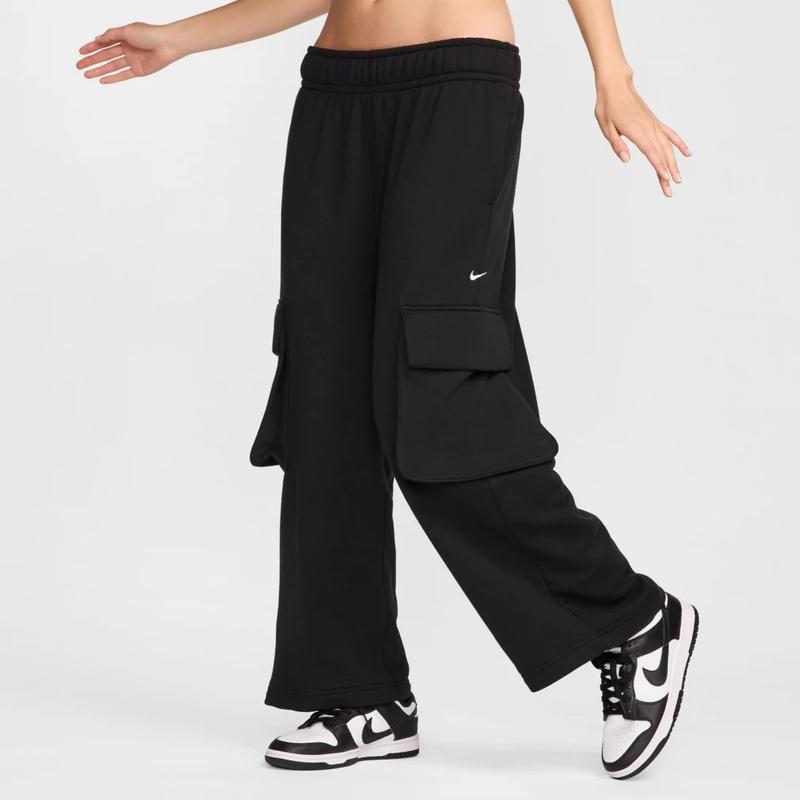 耐克(NIKE)女裤 女款宽松工装风束脚运动裤拼接连帽卫衣加厚冬款cargo裤25款