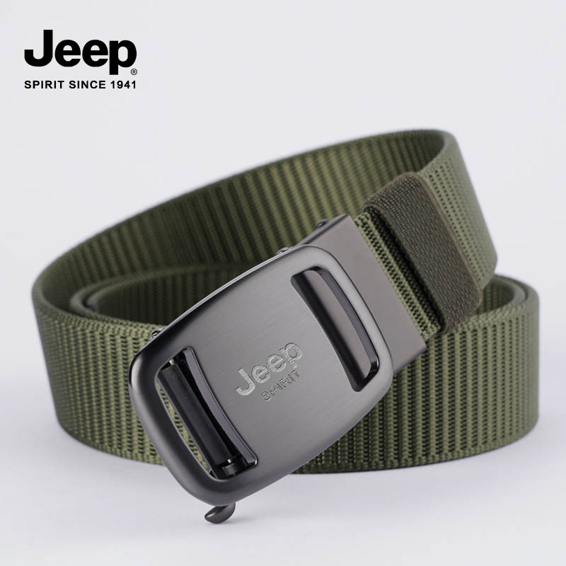 JEEP SPIRIT吉普男士皮带无牙自动扣帆布腰带中青年尼龙工腰自腰高清大图
