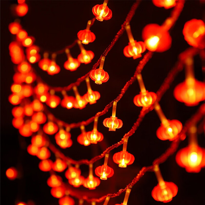 智美环球 氛围灯迷你新年装饰小灯笼 红灯笼12米100灯 太阳能高清大图