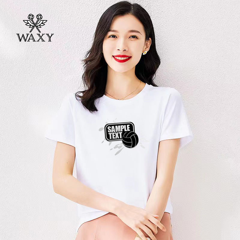 WAXY黑色涂鸦印花短袖女T恤ins风个性气质官方遮肉遮肚子体恤全棉