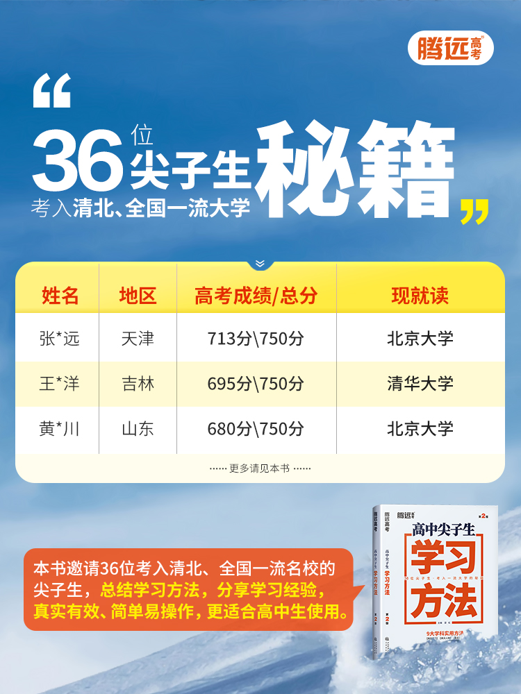 尖子生学习方法 高中通用 [正版]2024腾远高考高中尖子生学习方法高效学习高手技巧极简语文满分作文素材高一高二高三高中高清大图