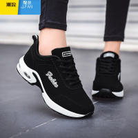 聚范气垫女鞋皮面防水运动鞋软底防滑休闲旅游鞋百搭黑色跑步鞋潮